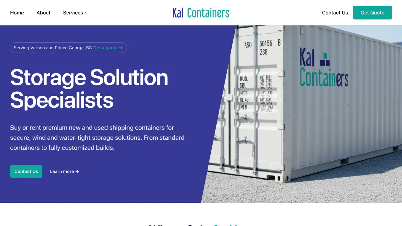 Kal Containers - Local Services Website Design Portfolio - TheBomb® Digital Marketing Services Across Canada Kal Containers - Professional Website Design Portfolio by TheBomb® Digital Marketing - Custom Web Development Services in Toronto, Vancouver, Calgary, Ottawa, Montreal, Kelowna, Canada